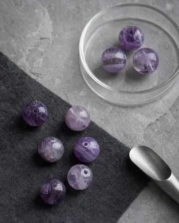 February amethyst birthstone beads