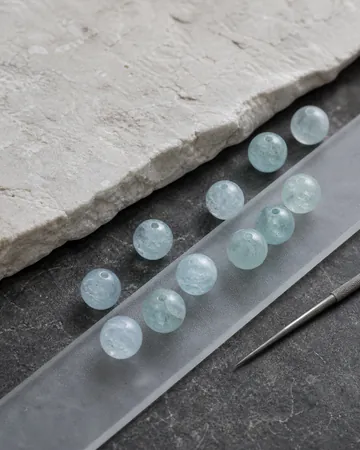 March aquamarine birthstone beads