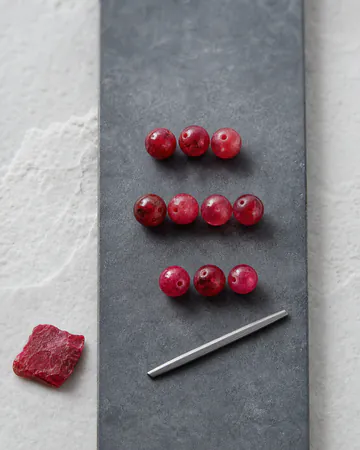 July ruby birthstone beads