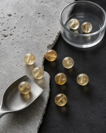 November citrine birthstone beads